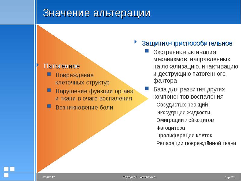 Презентация воспаление патологическая физиология