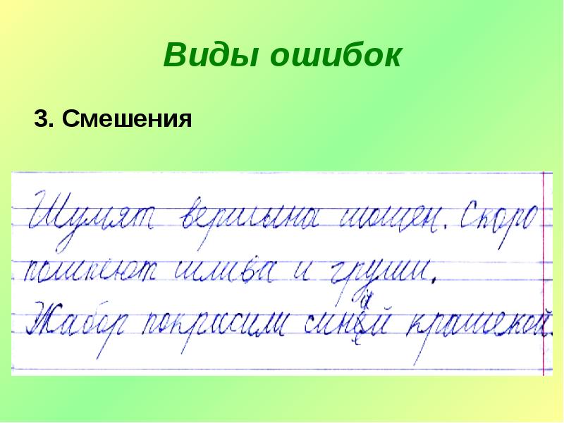 Виды ошибок в письменной речи. Характер ошибок в письменной речи.