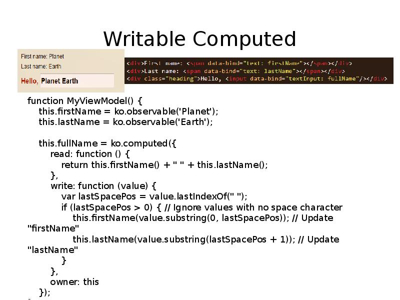 Writable Computed