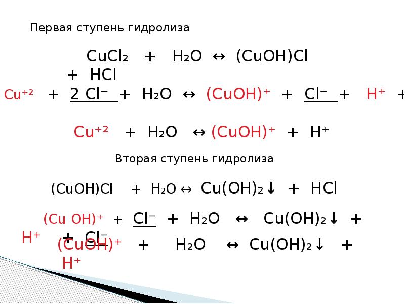 Составьте ионно молекулярные уравнения гидролиза солей. Cucl2 гидролиз. Уравнение гидролиза соли cucl2. Уравнения реакции гидролиза солей cucl2. Схема гидролиза хлорида меди 2.