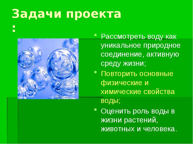 Основные свойства воды проект