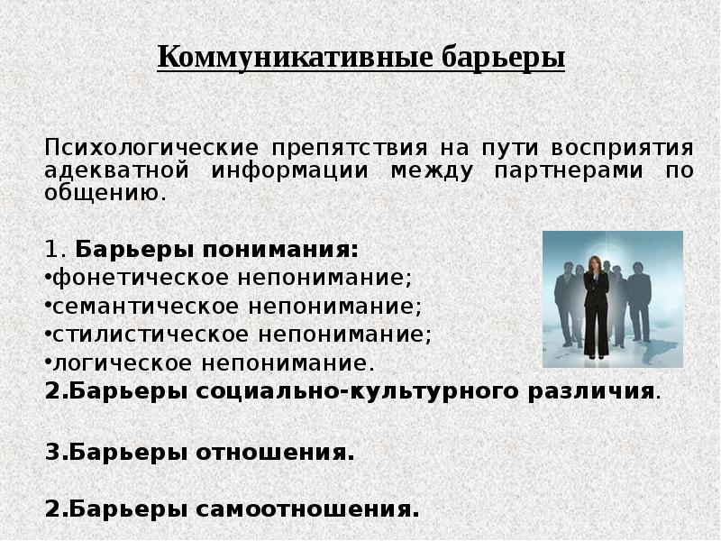 Психологические барьеры