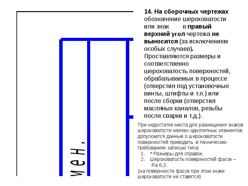 Шероховатость на сборочном чертеже