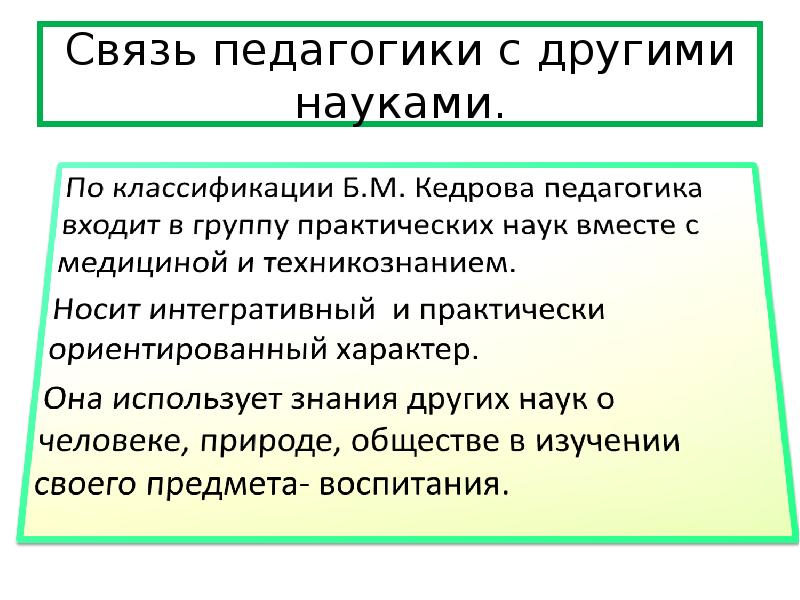 Связь педагогики с другими науками презентация