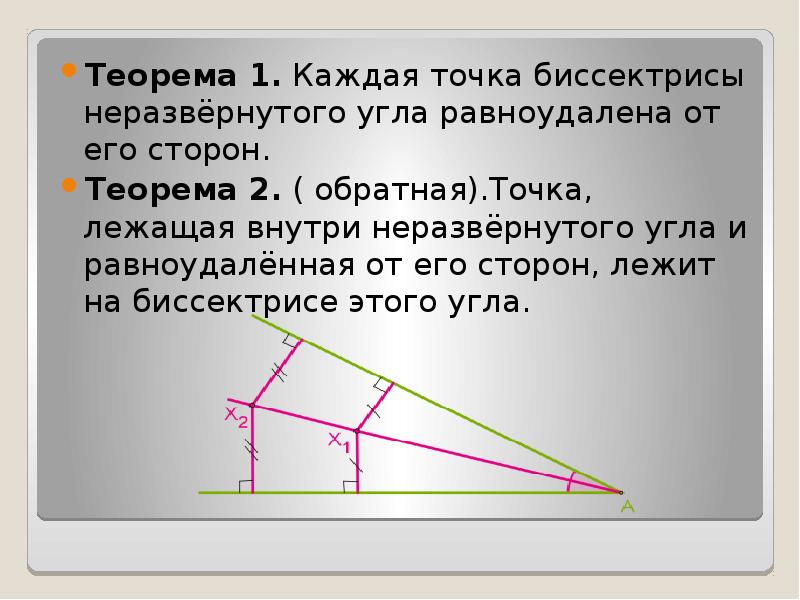 Серединный перпендикуляр биссектриса