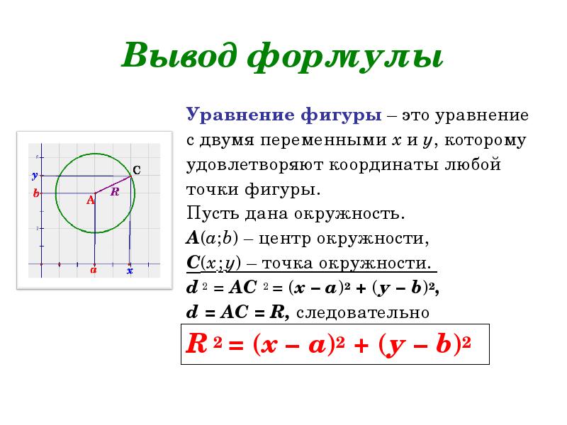 Как решать уравнения окружности