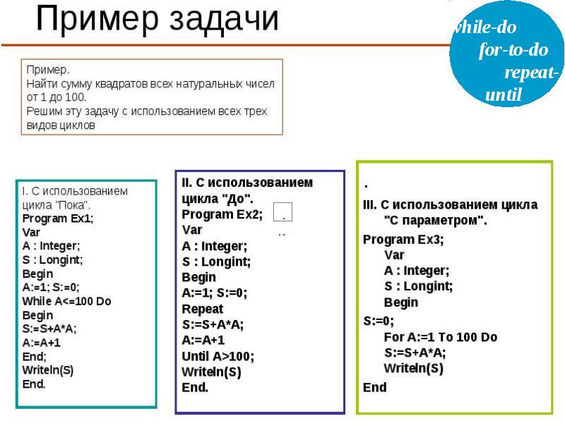 Паскаль образец программы