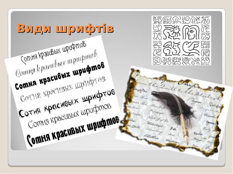 Види шрифтів Види шрифтів