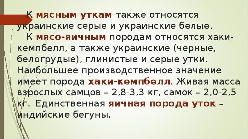 К мясным уткам также относятся украинские серые и украинские белые. К мясным уткам также относятся украинские серые и украинские белые.