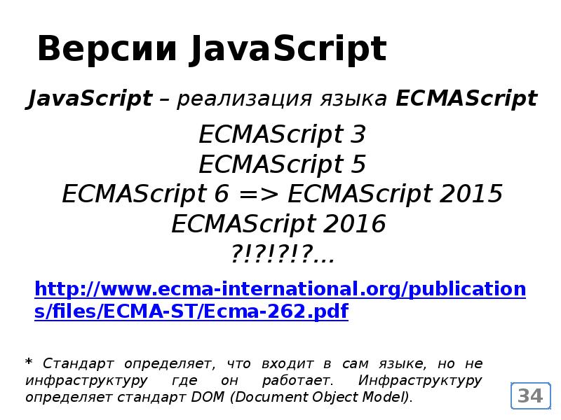 Javascript versions. Javascript доклад. js версии. javascript реферат.