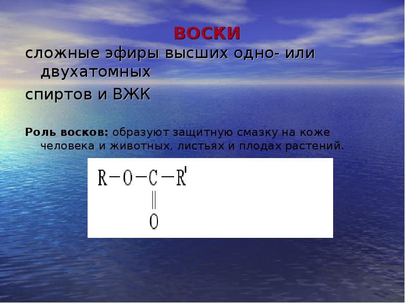 Воски сложные эфиры. Двухатомный сложный эфир. Воски это сложные эфиры.