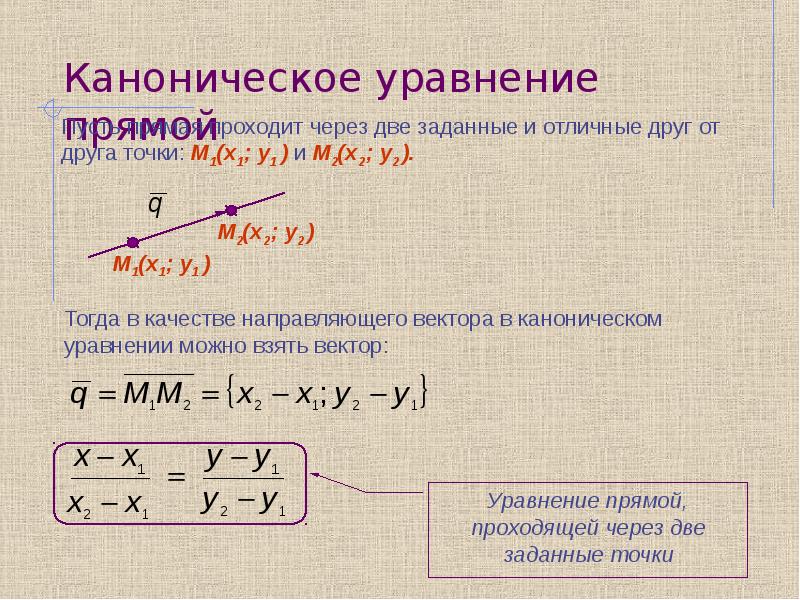 Уравнение прямой реакции