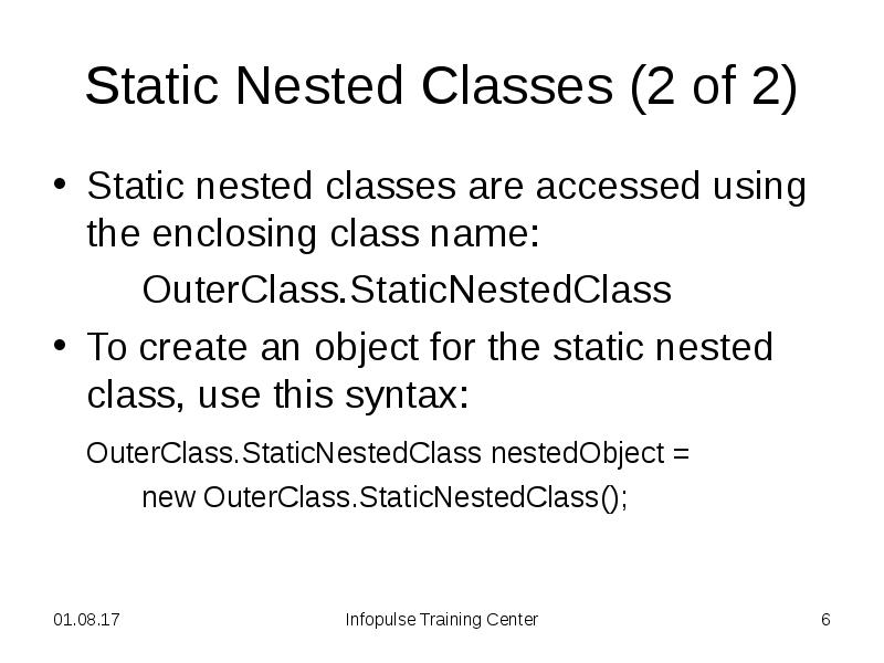 Nested class java