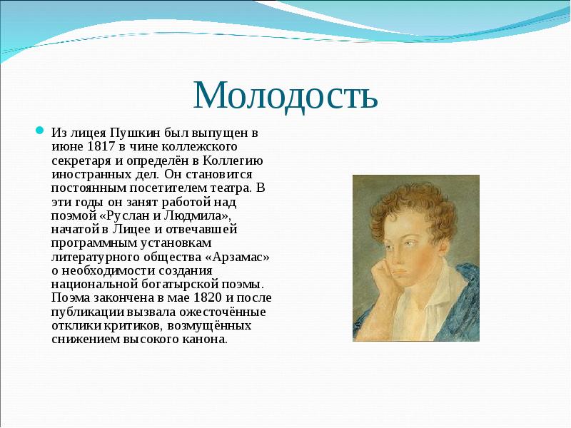 Презентация александр сергеевич пушкин небольшая