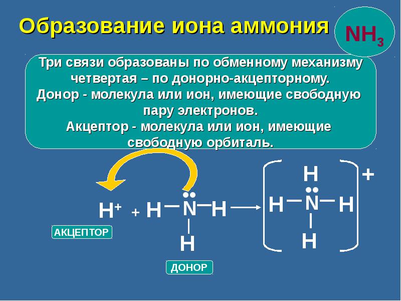 Схема образования аммиака