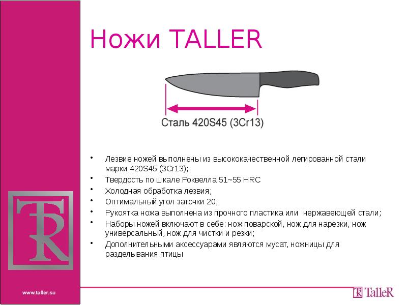 Характеристики стали для ножей. Taller ножи 420s45. 420 Сталь для ножей. 420s45 сталь твердость. Марка стали 420s45 характеристики.