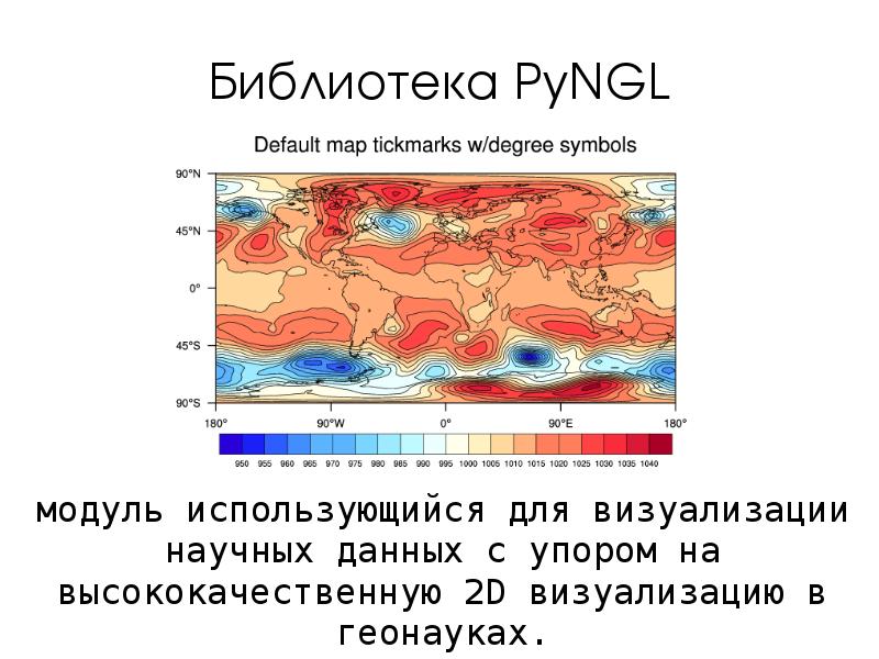 Библиотека PyNGL
модуль использующийся для визуализации научных данных с упором на Библиотека PyNGL
модуль использующийся для визуализации научных данных с упором на