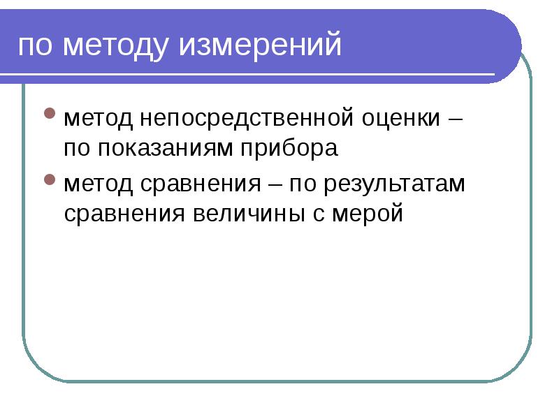 по методу измерений метод непосредственной оценки –  по показаниям прибора