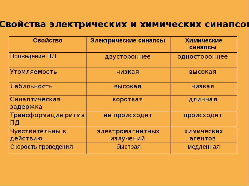 Отличия электрических. Сравнительная характеристика электрического и химического синапса. Таблица электрические синапсы химические синапсы. Сравнительная таблица химического и электрического синапса. Химический и электрический синапс сравнение.