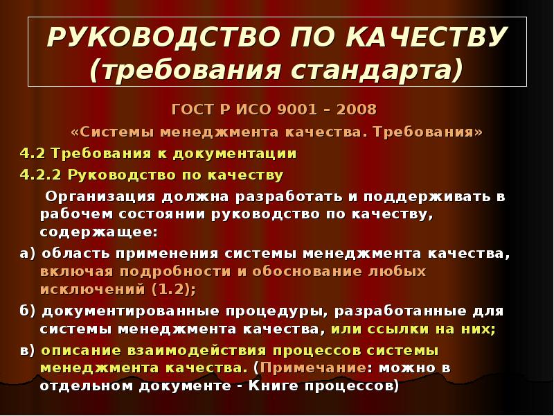 Руководство по качеству 2021 по новым требованиям