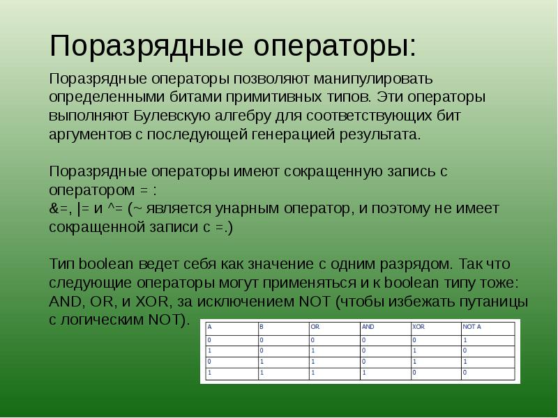 Операторы информации