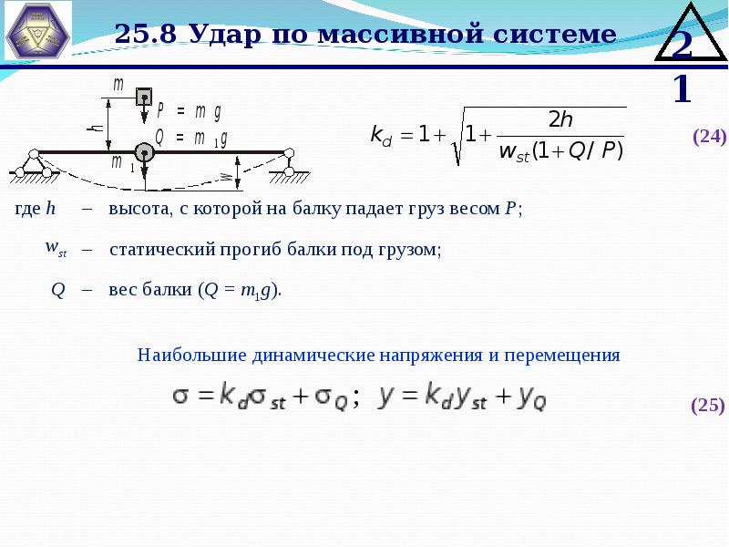 Напряжения перемещения. Статический прогиб подвески. Прогиб балки под грузом. Статический прогиб формула. Прогиб балки при ударе.