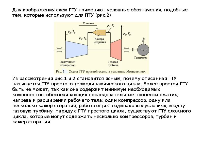 Принципиальные схемы гту