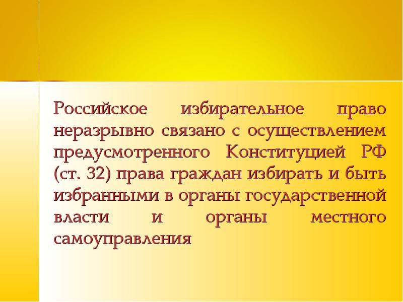 Избирательный процесс в рф презентация