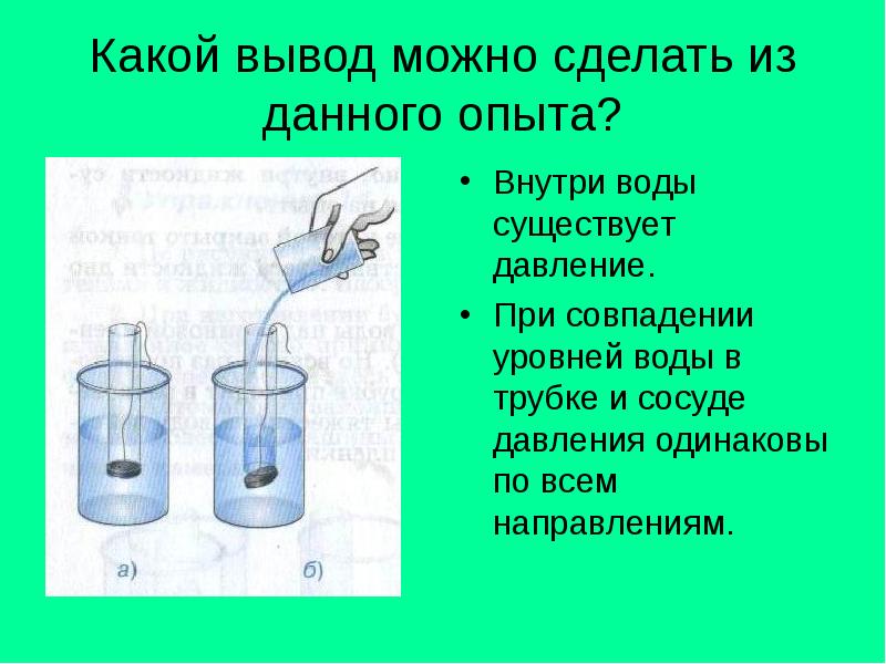 Какой вывод можно сделать из данного опыта?