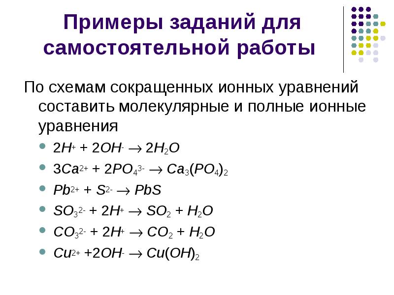 Презентация ионные уравнения 8 класс габриелян