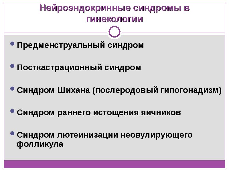 Презентация на тему нейроэндокринные синдромы в гинекологии