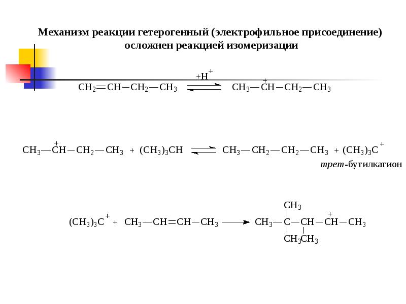 Реакция изомеризации. Механизм реакции изомеризации. Механизм реакции электрофильного присоединения. Электрофильное присоединение механизм реакции. Высокооктановые компоненты.