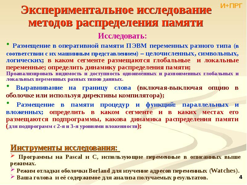 Какова динамика. Оперативная память ПЭВМ. Способы распределения оперативной памяти. Алгоритмы распределения оперативной памяти.. Локальные переменные при распределении в памяти ....