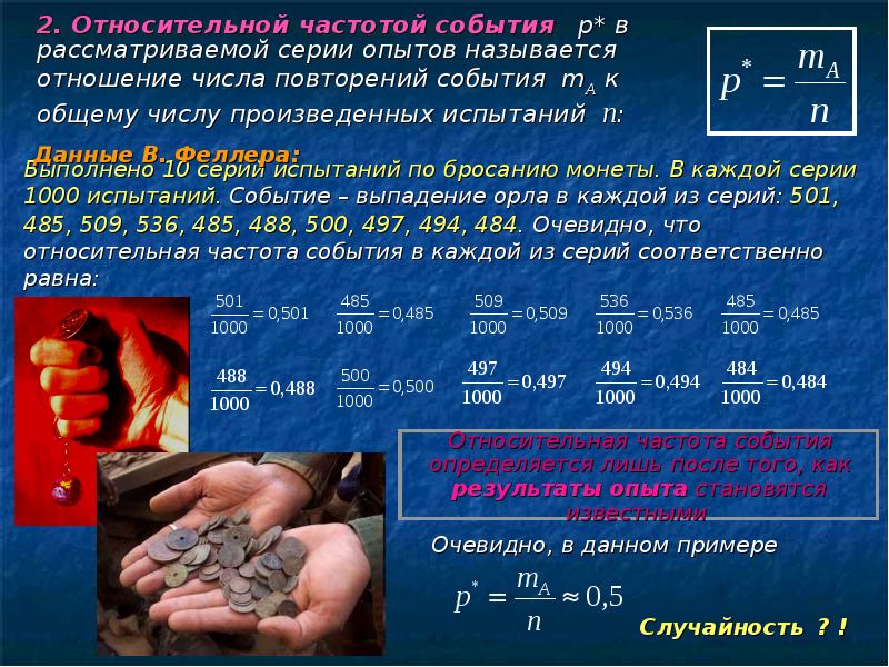 Относительная частота свойства. Относительная частота попаданий. Относительная частота теория вероятности. Индикатор в теории вероятности. Феллер теория вероятностей.