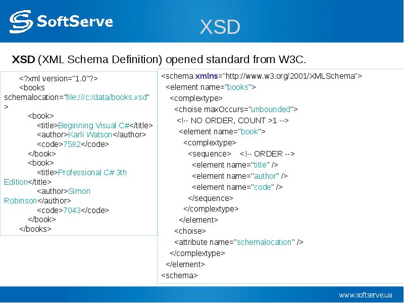 Xml соответствует схеме xsd