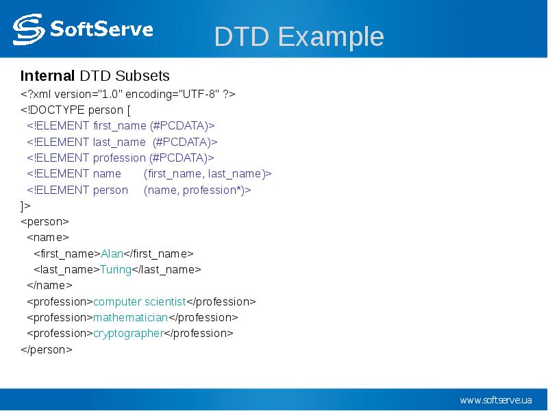 Dtd схема xml