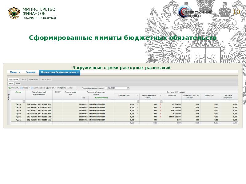 Информация о детализации финансовой отчетности в электронном бюджете образец