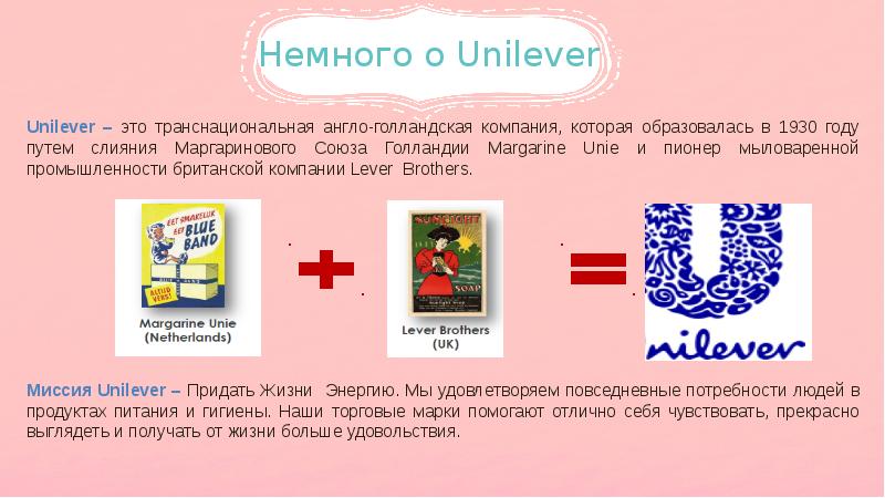 Презентация компании unilever