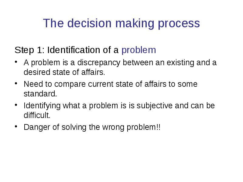 Decision making rules