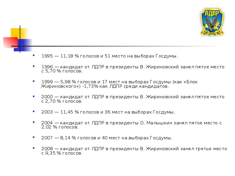 Структура партии лдпр схема