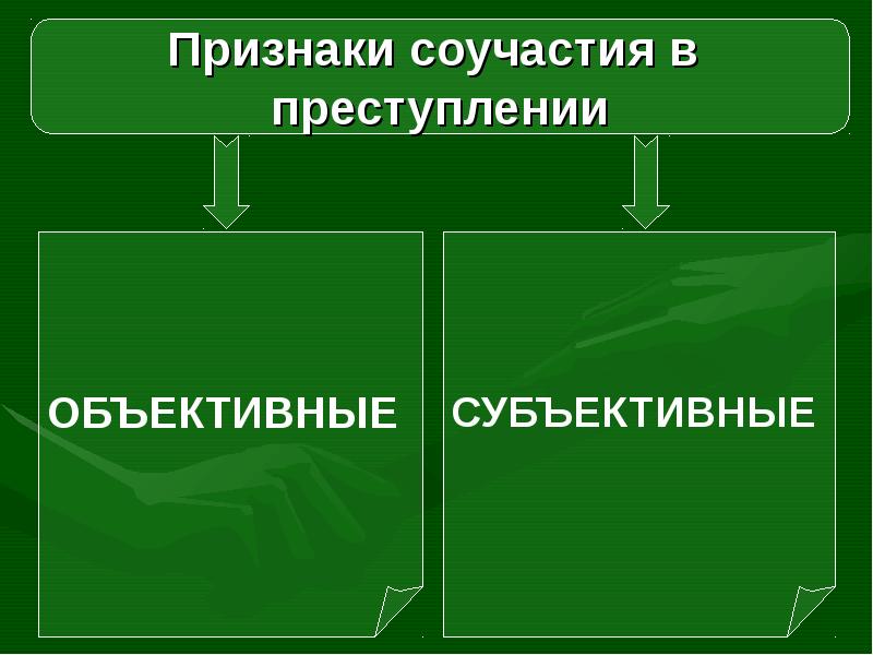 Субъективные и объективные признаки соучастия в преступлении