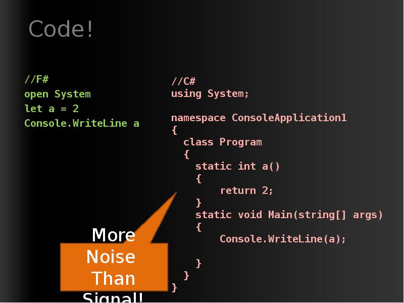 Код опен. F# код. Вывод в f#. F# code example. Open System Jet code.