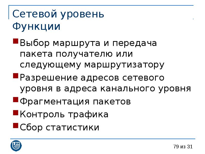 Уровне функции