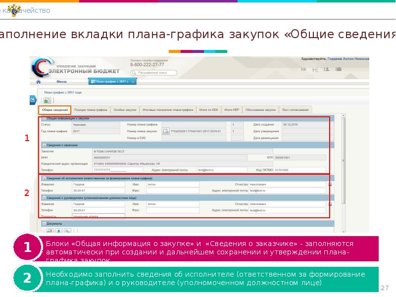 Формирование плана графика