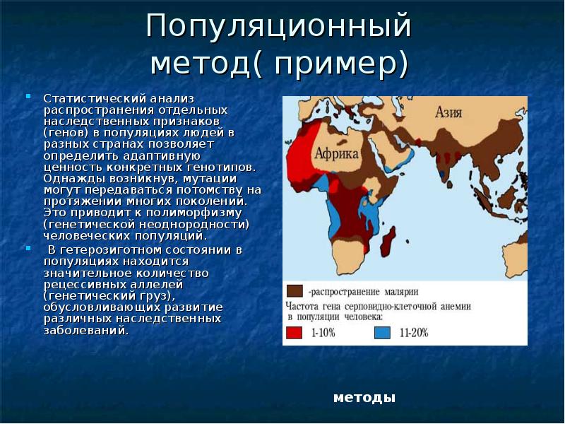 Популяционно статистический метод в генетике презентация