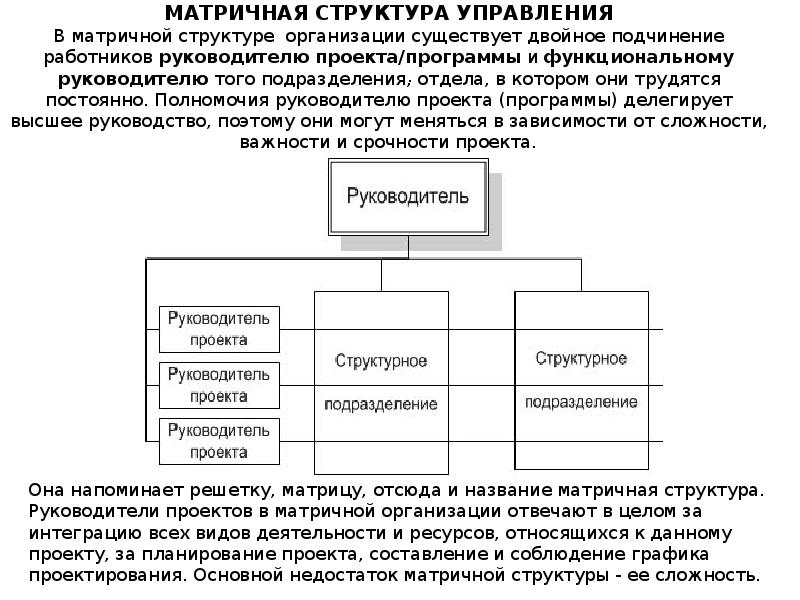 Матричная структура управления презентация