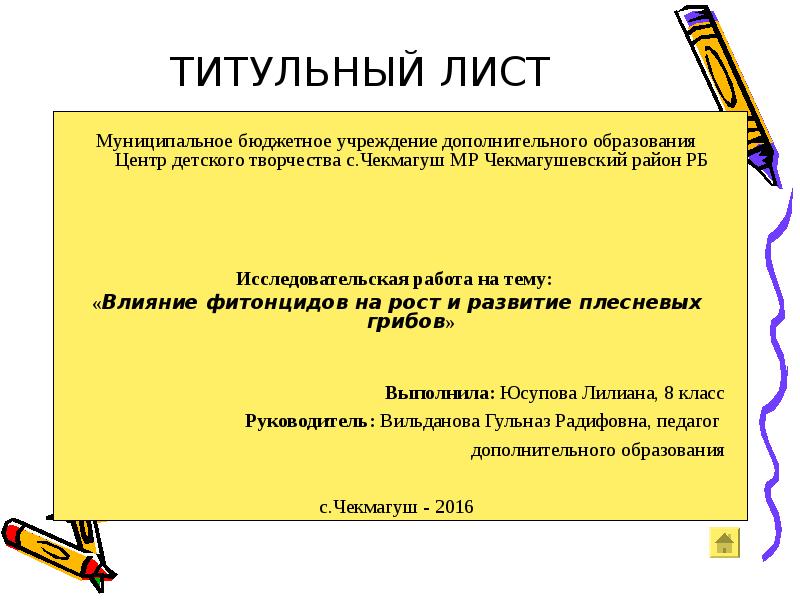 Исследовательская работа презентация пример