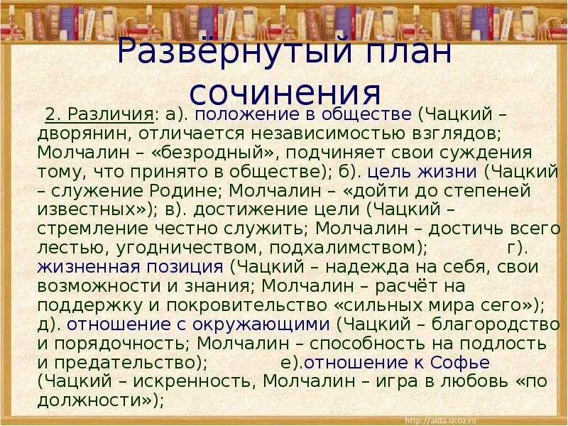 Различия чацкого. Характер Чацкого и Молчалина в комедии горе от ума. План сочинения Чацкий. План сравнительной характеристики Чацкого и Молчалина. Чацкий и Молчалин сочинение.