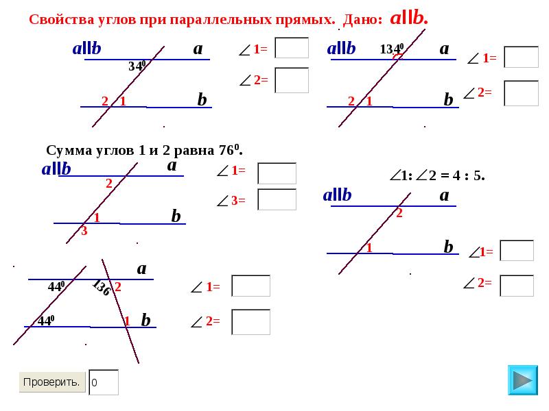 Прямая a параллельна b на каком рисунке верно подписаны углы