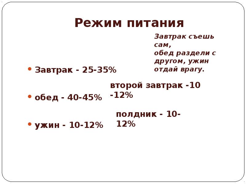 Проект на тему нормы питания